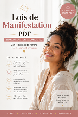 Lois de Manifestation PDF | Transformation & Abondance | Cahier Spiritualité Femme | Téléchargement Immédiat
